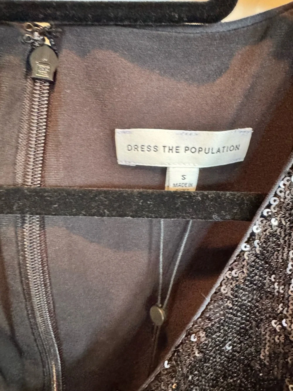 Dress the Population Black Sequin Midi Dress - Picture 3 of 4